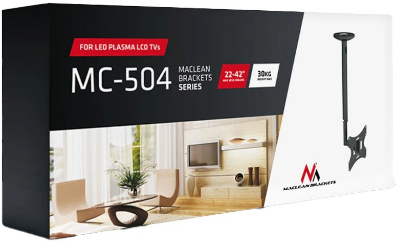 MACLEAN MC-504B Maclean MC-504b televizoriaus tvirtinimo prie lubų laikiklis LCD LED plazma 23 - 42 30kg