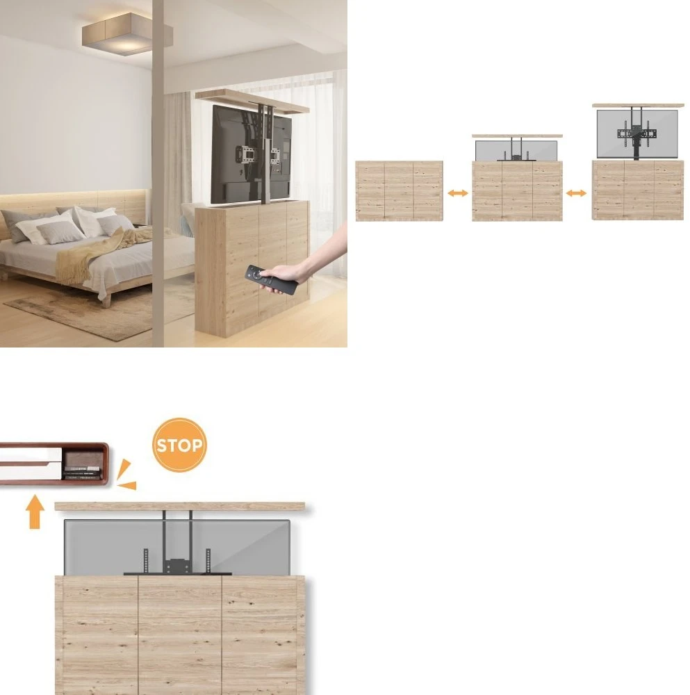 Elektrinis ištraukiamas televizoriaus laikiklis Maclean MC-866 | 37''-65'' | maks. 50kg | VESA 600x400