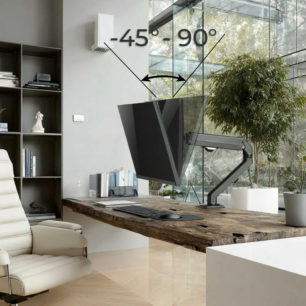 Maclean universalus monitoriaus stalo laikiklis, dujinė spyruoklė 17 "-35" 8kg, VESA 75x75,100x100, MC-906