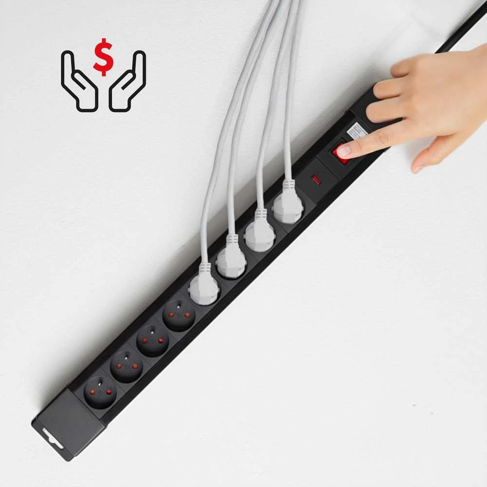 MACLEAN MCE11 Maclean MCE11 Power Strip 8 lizdas su jungikliu