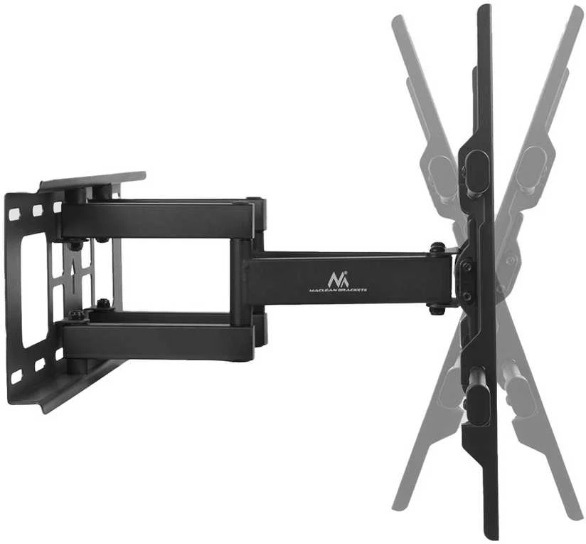 „Maclean“ televizoriaus laikiklis, maks. VESA 600x400, 32–85 colio, 60 kg, horizontalus ir vertikalus kampo reguliavimas, profilis 65–390 mm, juodas, MC-789