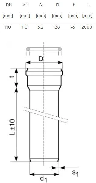 Lauko kanalizacijos vamzdis Magnaplast, Ø 110 mm, SN8, 2 m