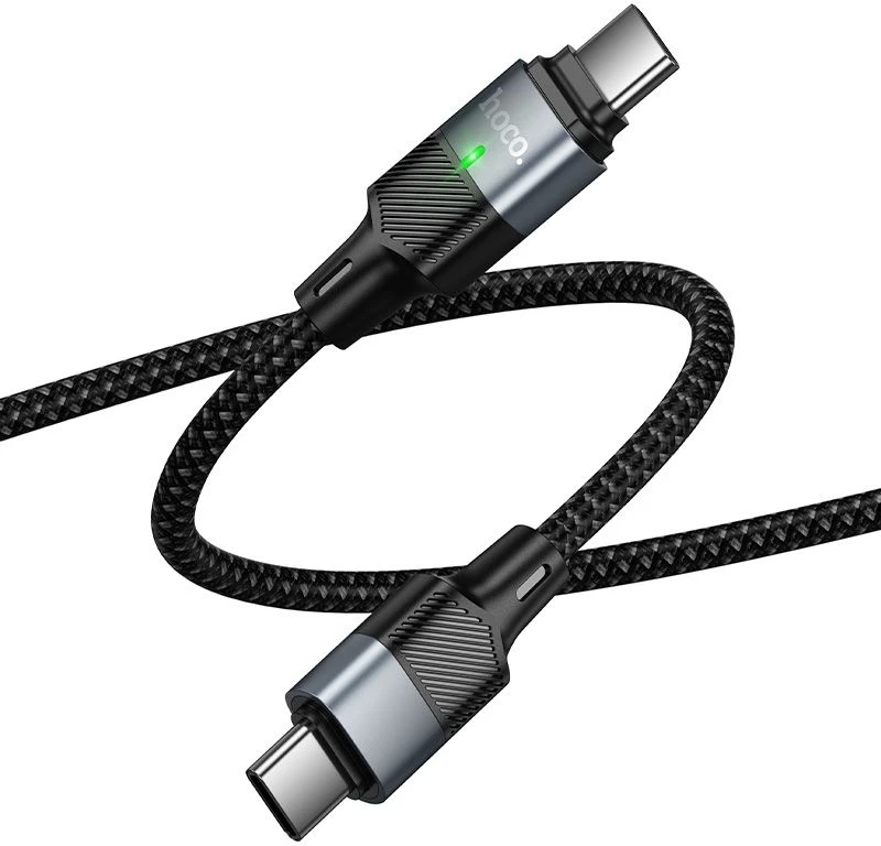 Magnetic Cable USB C to USB C Hoco QC3.0 PD 5A 240W 1,2 m U159 juodas