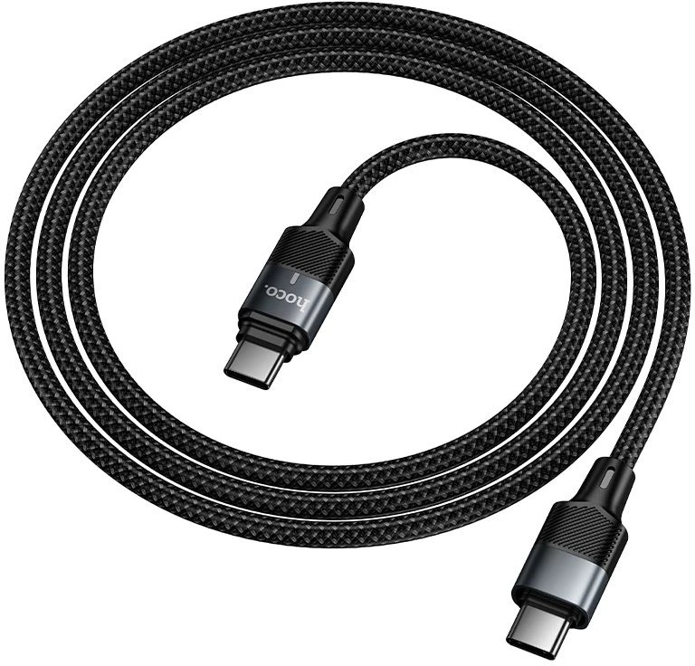 Magnetic Cable USB C to USB C Hoco QC3.0 PD 5A 240W 1,2 m U159 juodas