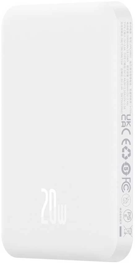 Magnetinis Mini Powerbank Baseus 5000mAh 20W (baltas)