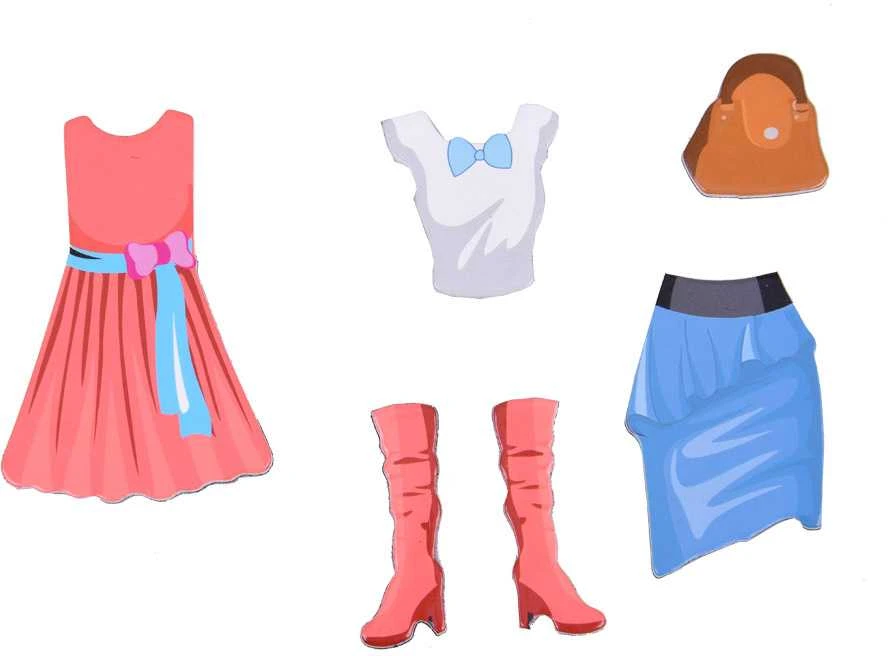 Jokomisiada Magnetic puzzle Dress up your doll in unique styles ZA5198