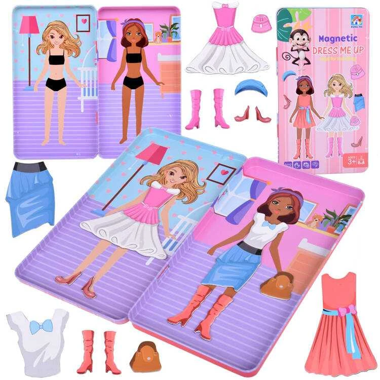Jokomisiada Magnetic puzzle Dress up your doll in unique styles ZA5198