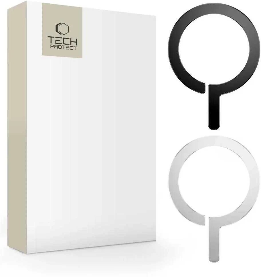 Metalring MagSafe 2-pack Tech-Protect Universal Magnetic Ring juodos ir sidabro spalvos
