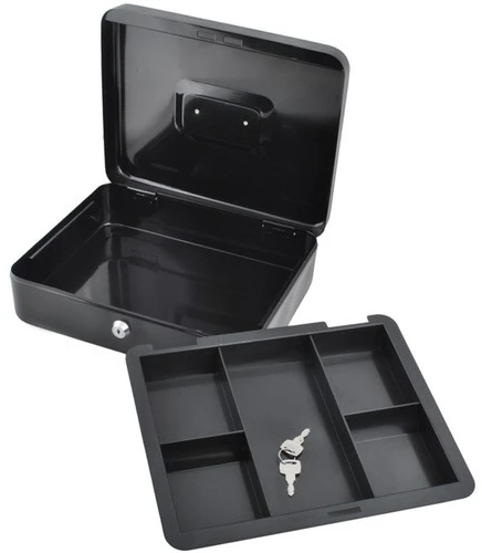 Malatec ISO TRADE Metalinis pinigų dėžutė Juoda Lockable 30x24x9cm
