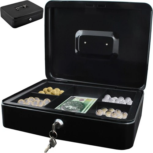 Malatec ISO TRADE Metalinis pinigų dėžutė Juoda Lockable 30x24x9cm