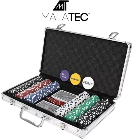 Malatec Pokerio žetonų rinkinys lagaminėlyje Texas, 300 žetonų. PREMIUM