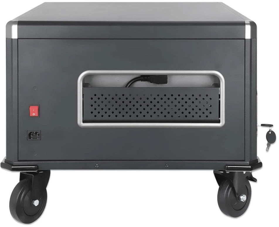 Manhattan Nešiojamas kompiuteris Charging Cabinet Desktop via AC Adapteris (EU) 20-bay, Install device's AC Adapteris (power cables) into unit, Suitable for ALL laptops (to 16"), iPads, MacBooks, Chromebooks, other portable devices, Bays 380x30x280mm, Cart, Lockable