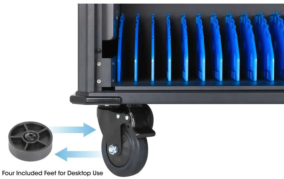 Manhattan Nešiojamas kompiuteris Charging Cabinet Desktop via AC Adapteris (EU) 20-bay, Install device's AC Adapteris (power cables) into unit, Suitable for ALL laptops (to 16"), iPads, MacBooks, Chromebooks, other portable devices, Bays 380x30x280mm, Cart, Lockable