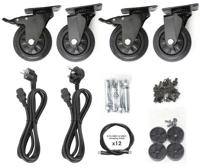 Manhattan Nešiojamas kompiuteris Charging Cabinet Desktop (or trolley) via USB-C 65W 16" 12-bay, Suitable for USB-C laptops (to 16"), iPads, MacBooks, Chromebooks, other USB-C devices, Bays 395x32.5x290mm, USB-C charging cables included,Cart, UK & EU