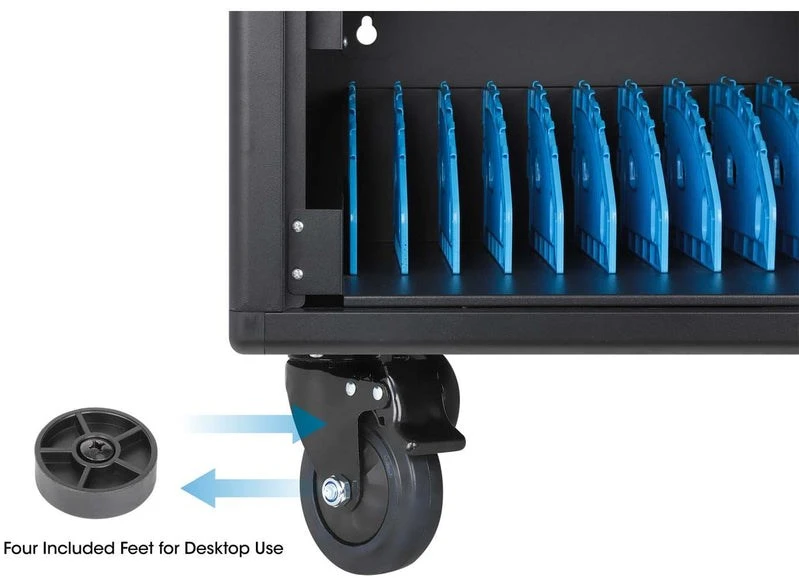 Manhattan Nešiojamas kompiuteris Charging Cabinet Desktop (or trolley) via USB-C 65W 16" 12-bay, Suitable for USB-C laptops (to 16"), iPads, MacBooks, Chromebooks, other USB-C devices, Bays 395x32.5x290mm, USB-C charging cables included,Cart, UK & EU