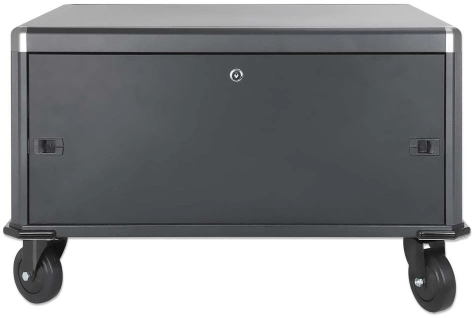 Manhattan Nešiojamas kompiuteris Charging Cabinet Desktop via AC Adapteris (EU) 20-bay, Install device's AC Adapteris (power cables) into unit, Suitable for ALL laptops (to 16"), iPads, MacBooks, Chromebooks, other portable devices, Bays 380x30x280mm, Cart, Lockable