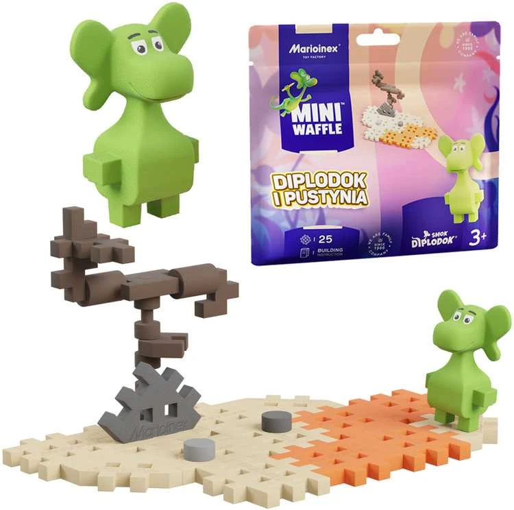 Marioinex Diplodocus Dragon and Desert 25vnt Mini Waffle pav. ZA5