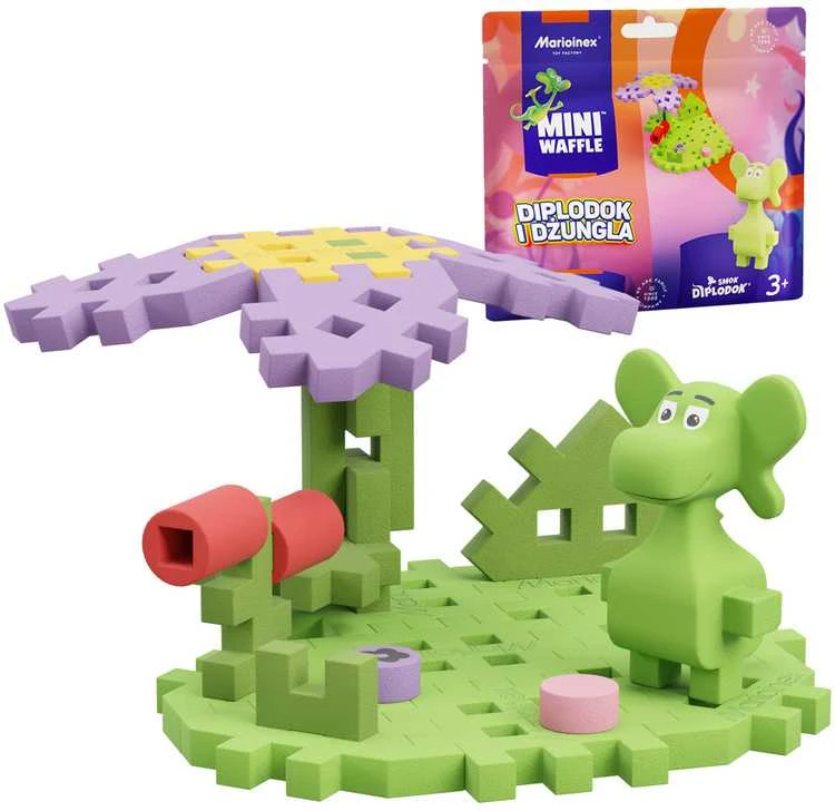 Marioinex Diplodocus Dragon and Jungle Mini Waffle 25vnt + figūrėlė ZA5