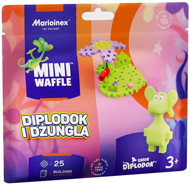 Marioinex Diplodocus Dragon and Jungle Mini Waffle 25vnt + figūrėlė ZA5