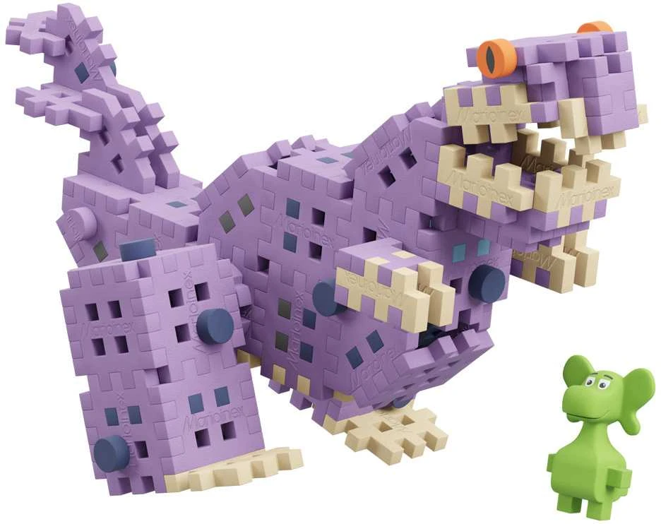 Marioinex Diplodocus ir T-Rex Mini vaflinės kaladėlės 148vnt + figūrėlė ZA5501