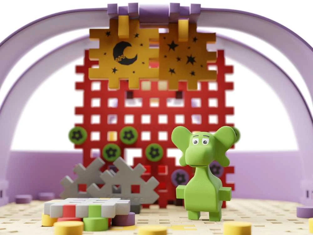 Marioinex Dragon Diplodocus ir Scene Mini vaflių kaladėlės 148vnt + figūrėlė ZA5502
