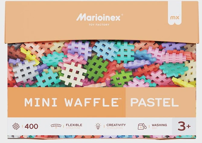 „Marioinex“ mini vafliniai kaladėlės, 400 pastelinių spalvų