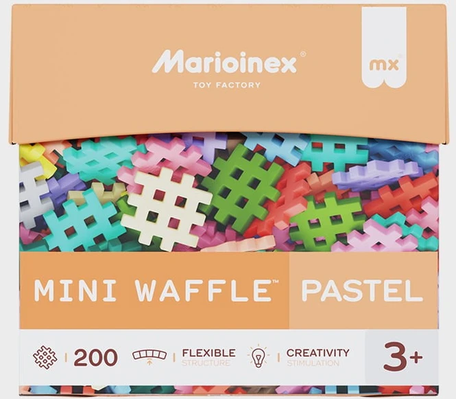 Marioinex mini vafliniai kaladėlės, 200 pastelinių spalvų