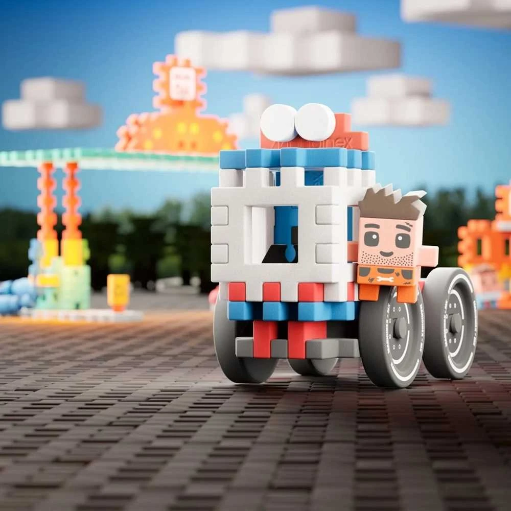 MARIOINEX Mini Waffle City statybiniai kaladėlės degalinė, 148 detalės