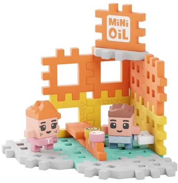 MARIOINEX Mini Waffle City statybiniai kaladėlės degalinė, 148 detalės