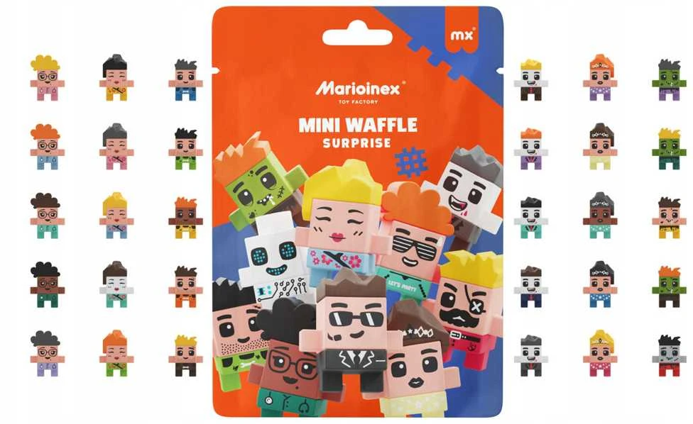 Marioinex Mini Waffle Surprise 2in1 paketėlis figūrėlių kaladėlės ZA5040