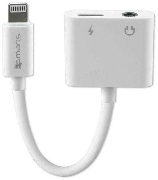 4smarts Adapteris Lightning į Lightning + 3.5mm AUX baltos spalvos 468673