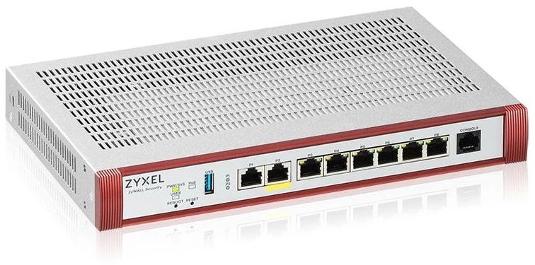 Maršrutizatorius ZYXEL USG FLEX 100 HP, 7 GIGABIT USER-DEFINABLE PORTS, 1*1G POE+, 1*USB WITH 1 YR GOLD SECURITY PACK