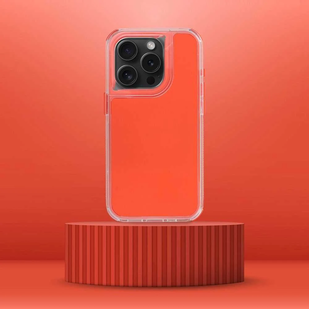 OEM dėklas, skirtas „iPhone 15 Matrix“, oranžinis