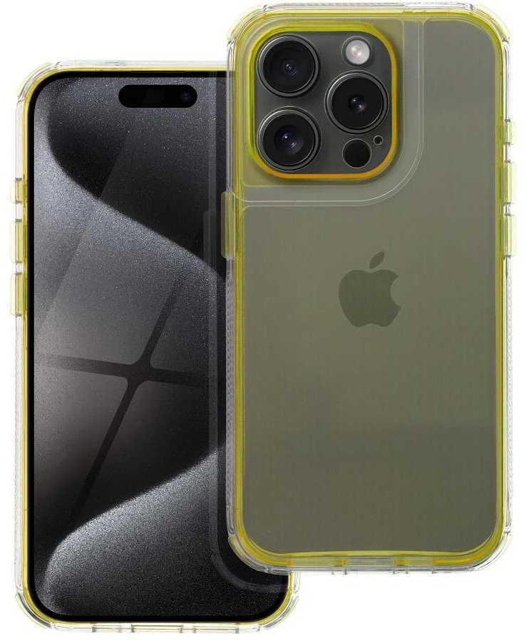 OEM dėklas, skirtas iPhone 17 AIR Matrix, skaidrus, geltonas