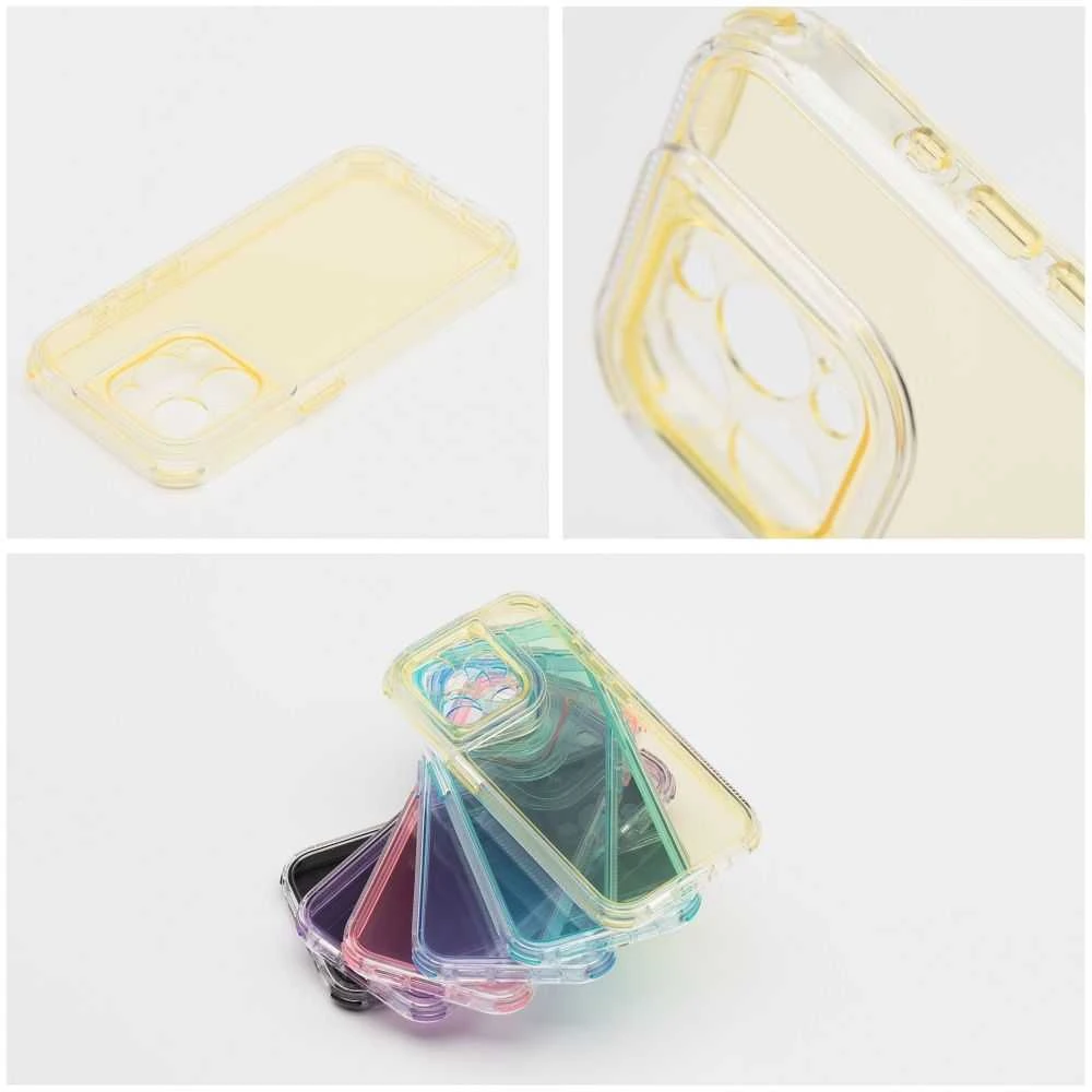 OEM dėklas, skirtas iPhone 17 Pro Max / 18 Pro Max (žemas kameros kraštas), Matrix Clear Geltona