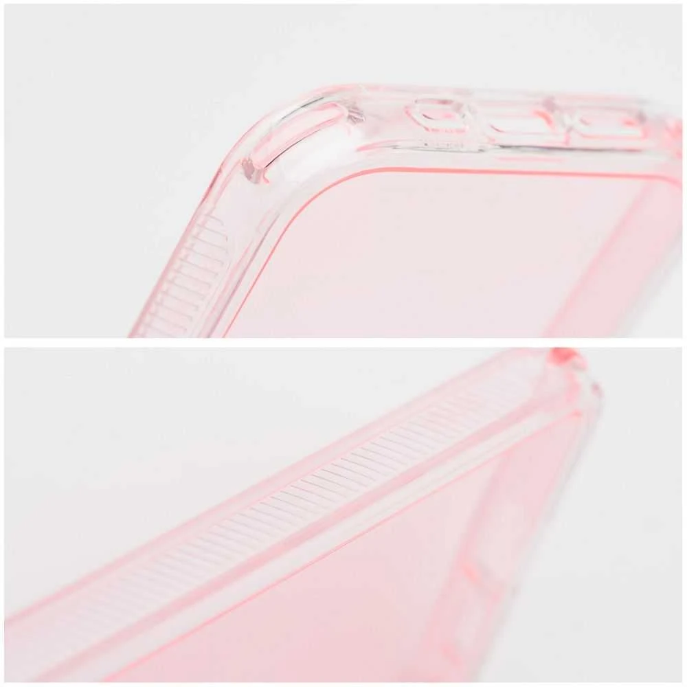 OEM dėklas, skirtas iPhone 17 Pro / 18 Pro (žemas kameros kraštas), Matrix Clear, miltelinės rožinės spalvos