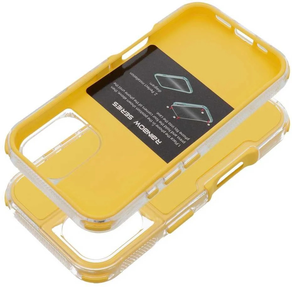 OEM dėklas, skirtas „iPhone 16 Matrix“, geltonas