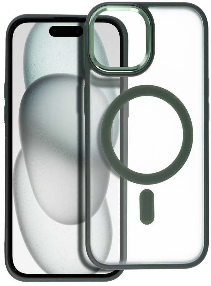 MATTE MAG COVER dėklas, suderinamas su MagSafe, skirtas IPHONE 15 žalias
