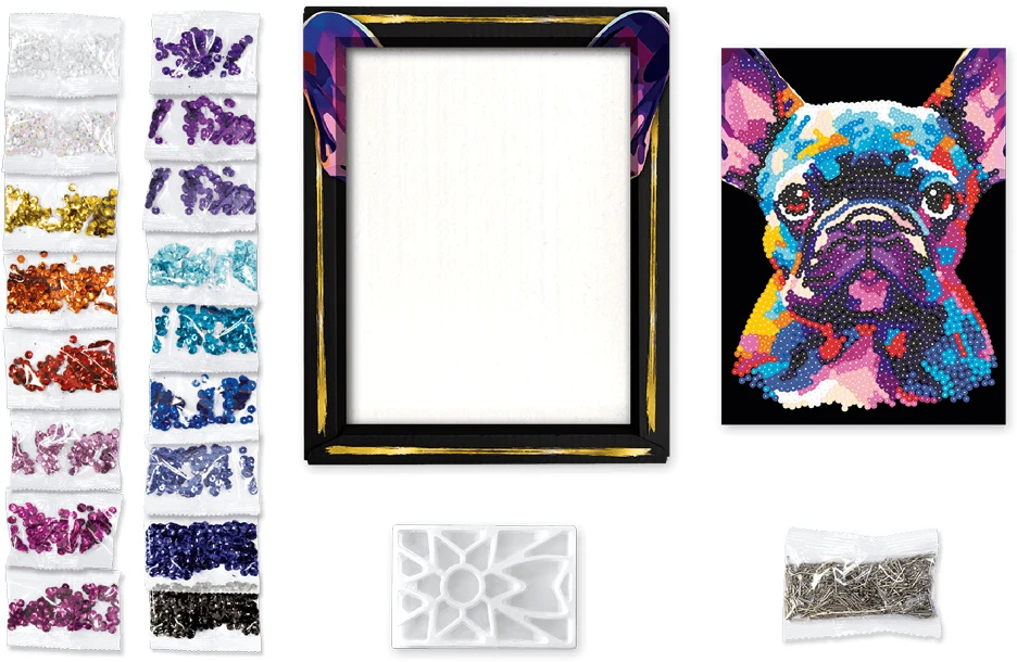 Mattel Create a picture from sequins Pop art Dog French Bulldog Diamond embroidery ZA6712