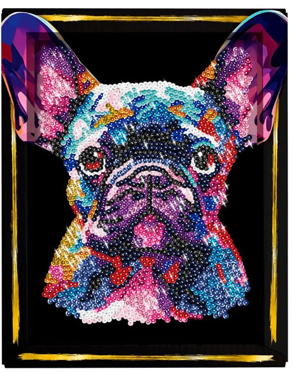 Mattel Create a picture from sequins Pop art Dog French Bulldog Diamond embroidery ZA6712