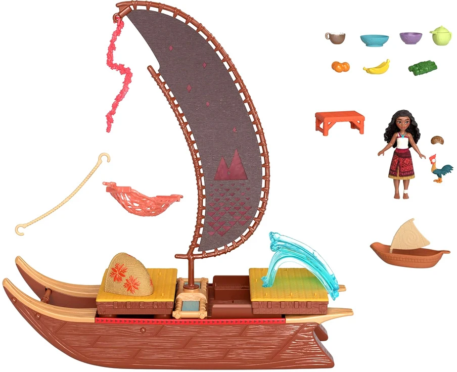 Žaislas - Mattel Disney Vaiana 2 Kanoja Žaislų Rinkinys su Mini Lėle ir Priedais