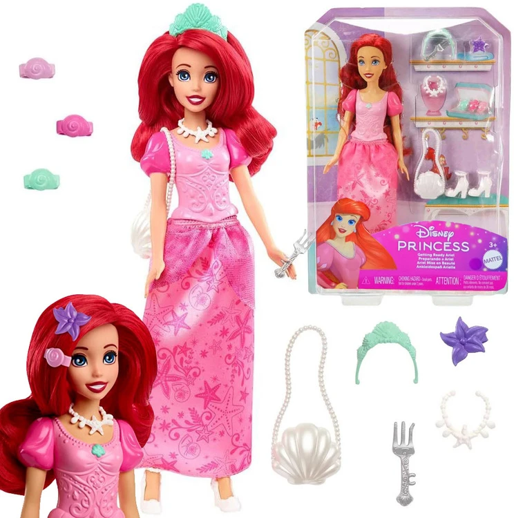 Mattel Lėlė Arielis princesė su rožine suknele
