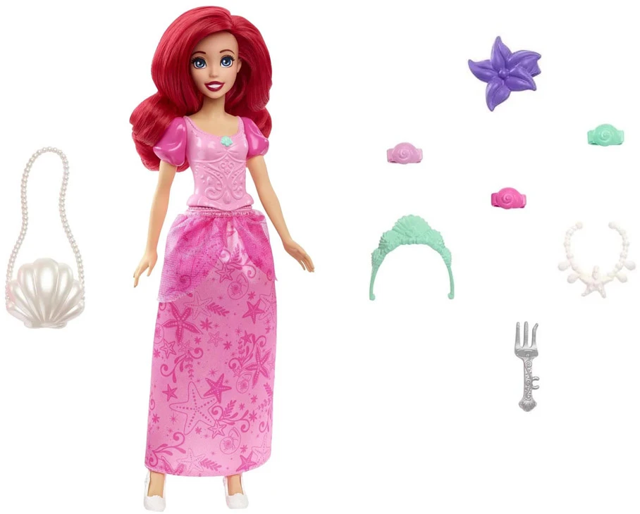 Mattel Lėlė Arielis princesė su rožine suknele