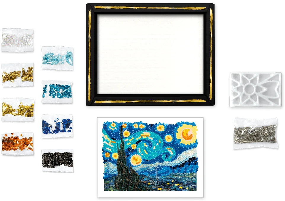 Mattel Sequin picture La nuit etoilee STARRY NIGHT Sequin embroidery 1680pcs ZA6710