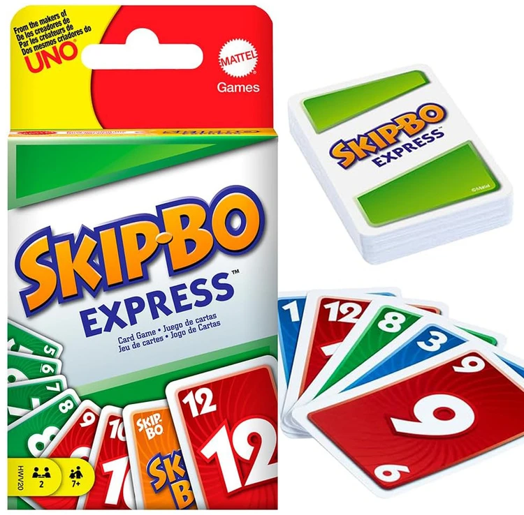 Kortų žaidimas „Mattel Skip-Bo Express“ – greitas, strateginis GR0915