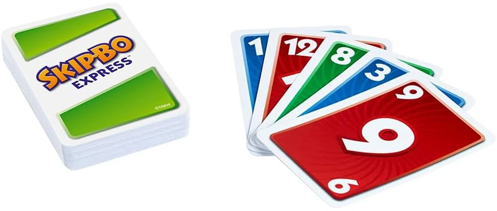 Kortų žaidimas „Mattel Skip-Bo Express“ – greitas, strateginis GR0915