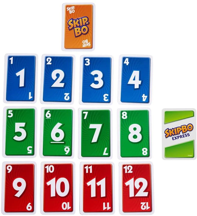 Kortų žaidimas „Mattel Skip-Bo Express“ – greitas, strateginis GR0915
