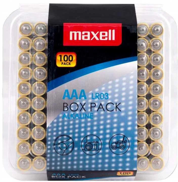 MAXELL šarminės baterijos LR03 AAA 1.5V 100 vnt.