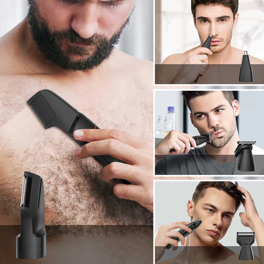 MAXGROOM LK-881 daugiafunkcis kirptuvas su keičiamais antgaliais - juodas