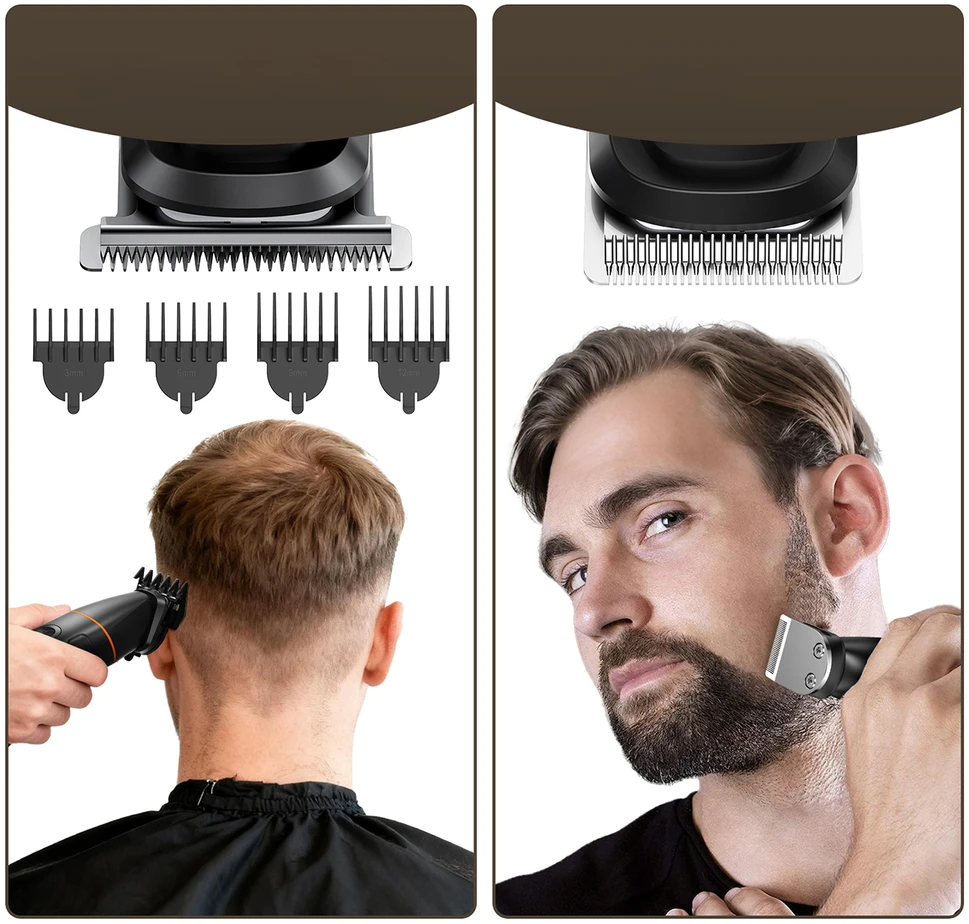 MAXGROOM LK-892 daugiafunkcis kirptuvas su keičiamais antgaliais - juodas